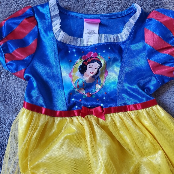 Disney's  Princesses Snow White Toddler Blue and Yellow Glitter Dress Size 4 - Picture 7 of 7